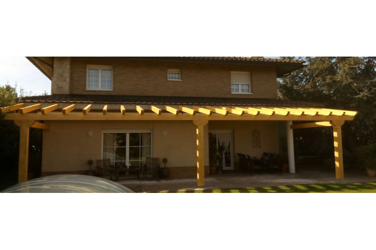 PÉRGOLA DESCUBIERTA ECONÓMICA DE MEDIDA 400 X 340 PORTADA