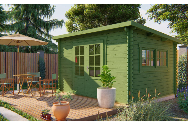 Casas de madera Zaragoza - Modelo Loya 40.7264N VERDE