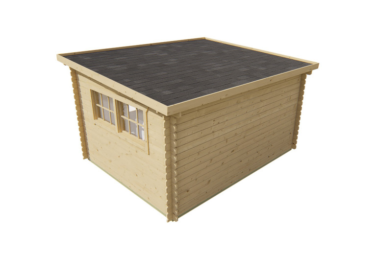 Casas de madera Zaragoza - Modelo Loya 40.7264N VISTA TRASERA