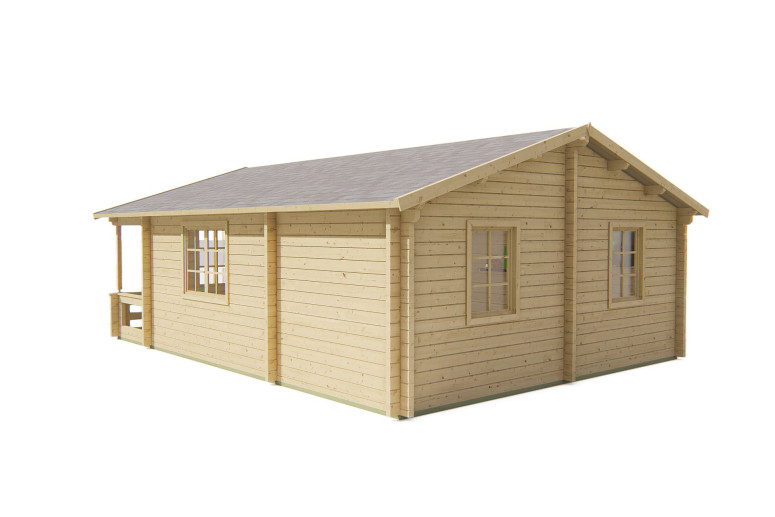 Casas de madera Portugal Modelo Kay 40.0825N VISTA TRASERA Casas de madera Portugal Modelo Kay 40.0825N VISTA TRASERA