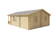 Casas de madera Portugal Modelo Kay 40.0825N VISTA TRASERA Casas de madera Portugal Modelo Kay 40.0825N VISTA TRASERA