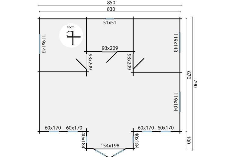 Casas prefabricadas Córdoba modelo Mullingar 40.7310N Plano