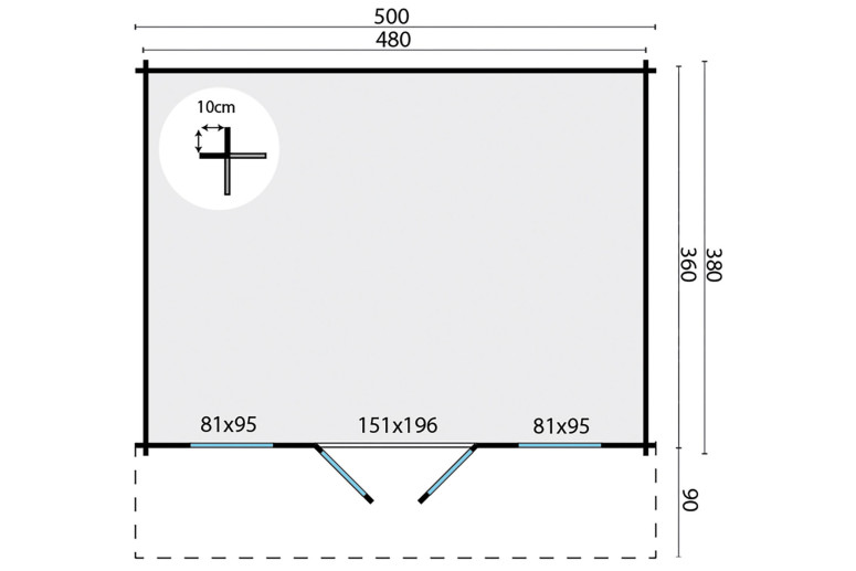 Casas de madera Portalegre - Modelo Paris - Plano