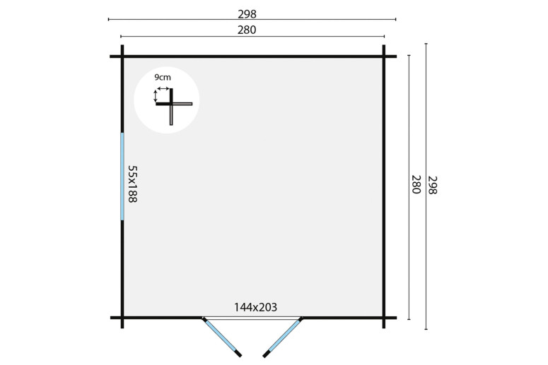 Casas de madera Vila Real - Modelo Bodine - Plano
