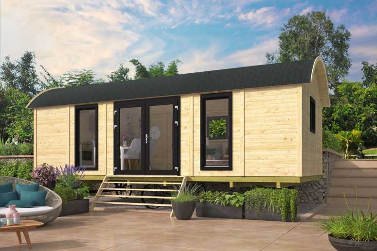 Casas prefabricadas Tarifa - Puertas y ventanas en PVC color gris pizarra