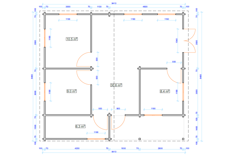 Casas prefabricadas Galicia modelo Fuerteventura 40.7319 PLANO DETALLADO Casas prefabricadas Galicia modelo Fuerteventura 40.7319 PLANO DETALLADO
