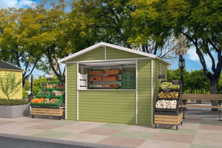 Kiosco de madera Lorca - Verde Kiosco de madera Lorca - Verde