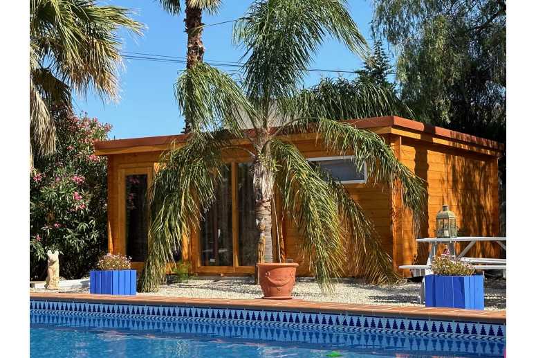 Casas de madera prefabricadas Barcelona modelo Flow - piscina