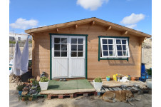 Casas de madera Pontevedra modelo Leipzig 40.7215 frontal